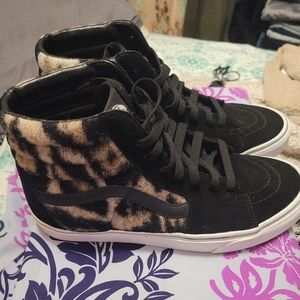 Vans sk8hi hi top shoes leopard print